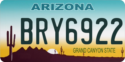 AZ license plate BRY6922