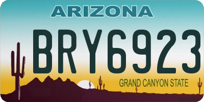 AZ license plate BRY6923