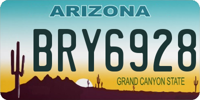 AZ license plate BRY6928