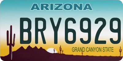 AZ license plate BRY6929
