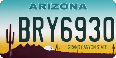 AZ license plate BRY6930