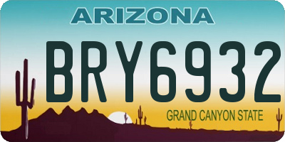 AZ license plate BRY6932