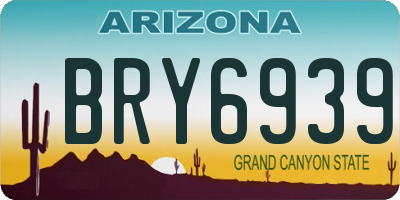 AZ license plate BRY6939