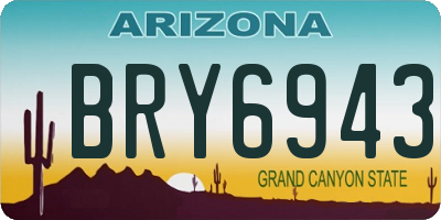 AZ license plate BRY6943