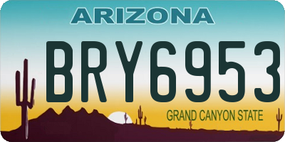 AZ license plate BRY6953