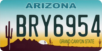 AZ license plate BRY6954