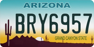 AZ license plate BRY6957