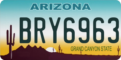 AZ license plate BRY6963