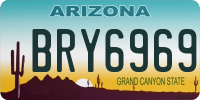 AZ license plate BRY6969