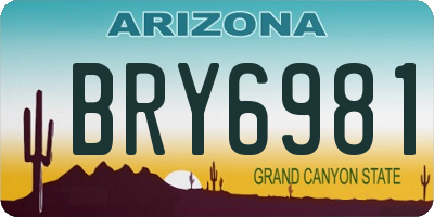 AZ license plate BRY6981