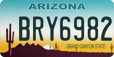 AZ license plate BRY6982