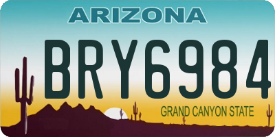 AZ license plate BRY6984