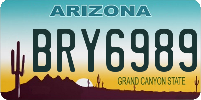 AZ license plate BRY6989