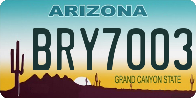 AZ license plate BRY7003