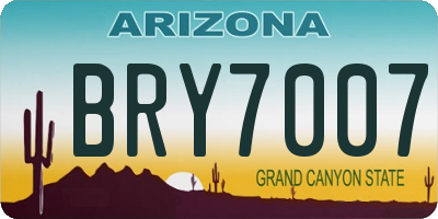 AZ license plate BRY7007