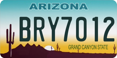 AZ license plate BRY7012