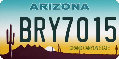 AZ license plate BRY7015