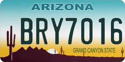 AZ license plate BRY7016