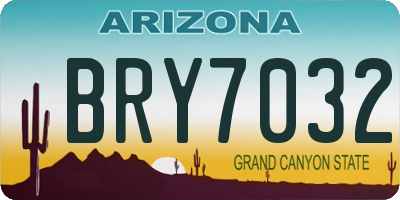 AZ license plate BRY7032
