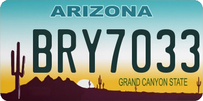 AZ license plate BRY7033