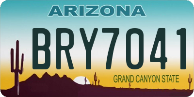 AZ license plate BRY7041