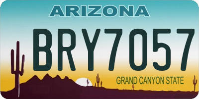 AZ license plate BRY7057