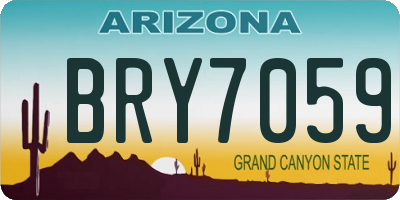 AZ license plate BRY7059