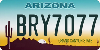 AZ license plate BRY7077