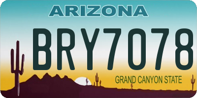 AZ license plate BRY7078