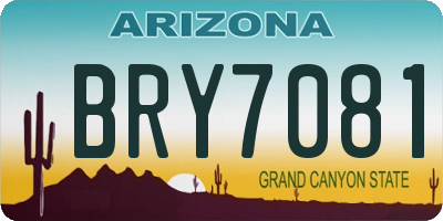 AZ license plate BRY7081