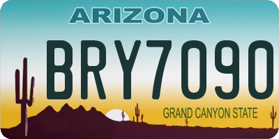AZ license plate BRY7090