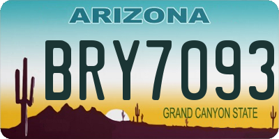 AZ license plate BRY7093
