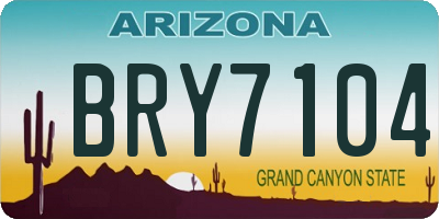 AZ license plate BRY7104