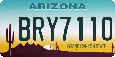 AZ license plate BRY7110