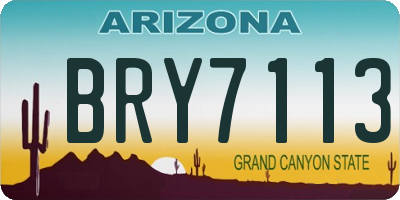 AZ license plate BRY7113