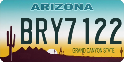 AZ license plate BRY7122