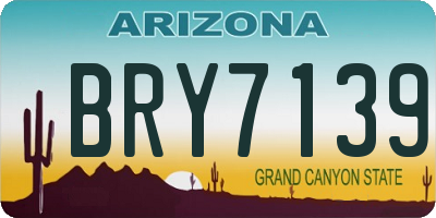 AZ license plate BRY7139