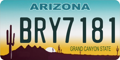 AZ license plate BRY7181