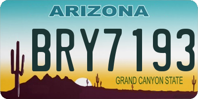 AZ license plate BRY7193