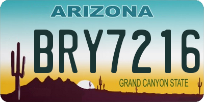 AZ license plate BRY7216