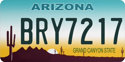 AZ license plate BRY7217