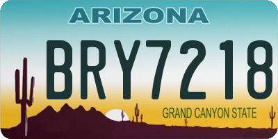 AZ license plate BRY7218