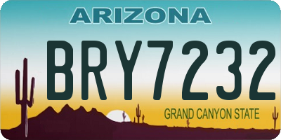 AZ license plate BRY7232