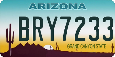 AZ license plate BRY7233