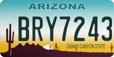 AZ license plate BRY7243
