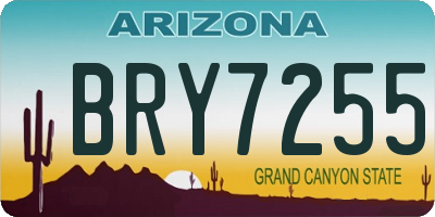 AZ license plate BRY7255