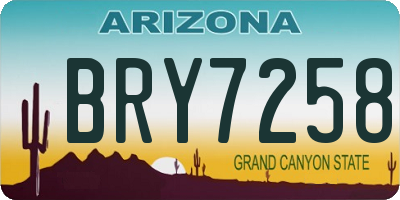 AZ license plate BRY7258