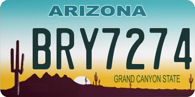 AZ license plate BRY7274