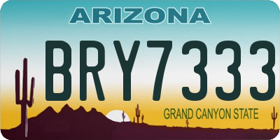 AZ license plate BRY7333