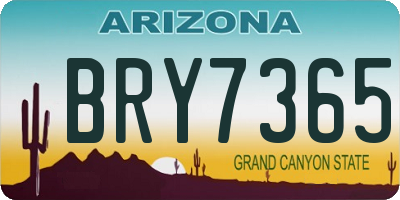 AZ license plate BRY7365